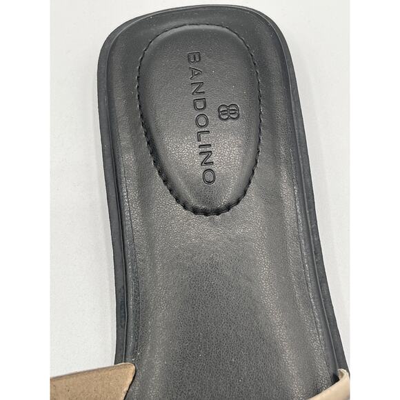 BANDOLINO WOMENS VANELLI SQUARE TOE BLACK CASUAL FLAT FAUX LEATHER SANDALS 9M - Picture 9 of 13